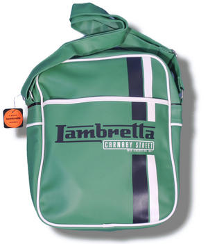 Lambretta Mod Twin Stripe Flight Shoulder Bag Green White Black Preview